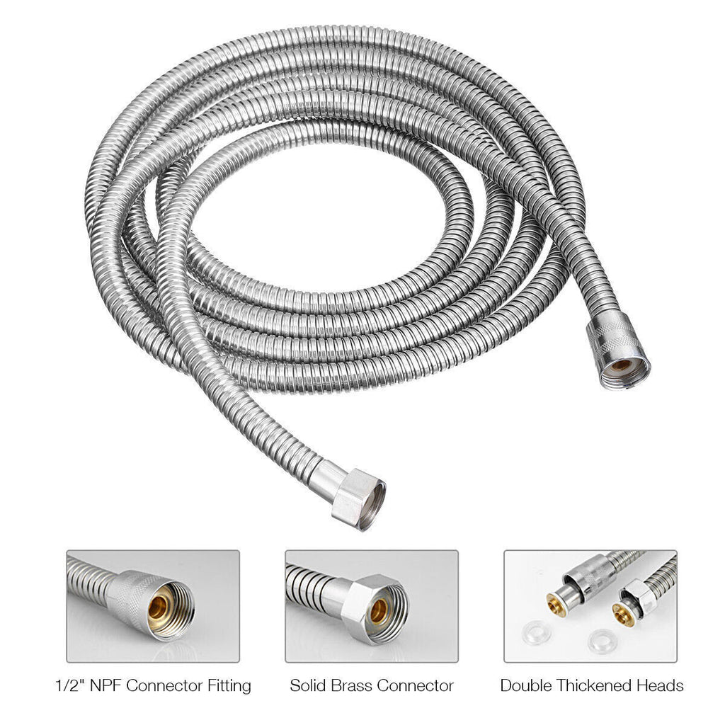 Shower Head Hose 2 Meters 79Inch Extra Long Bathroom Flexible Stainless Steel Pipe Household Flower Wine Shower Hose