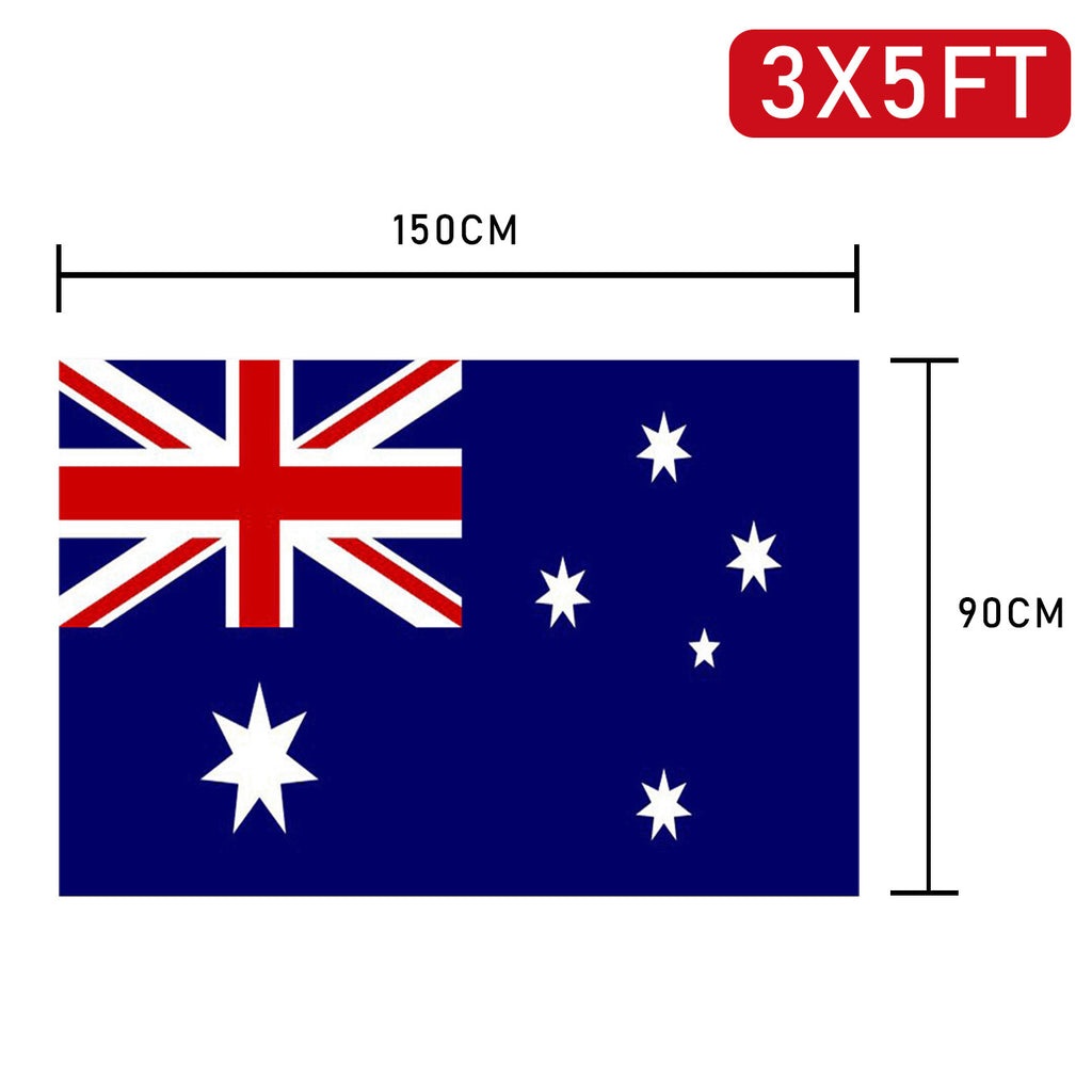 Large Australian Aussie Flag Australia Day OZ Heavy Duty Outdoor 150cm X 90cm AU Flag 3'x5' FT