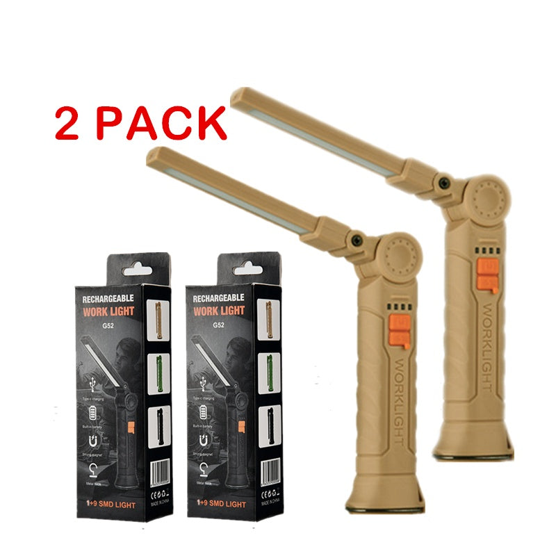 Rechargeable LED COB Work Light Mechanic Flashlight Lamp Magnetic Folding Torch Camping Light