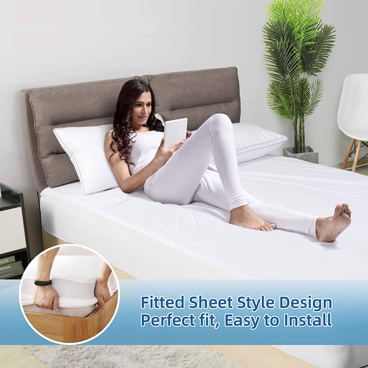 Terry Cotton Fitted Mattress Protector Waterproof