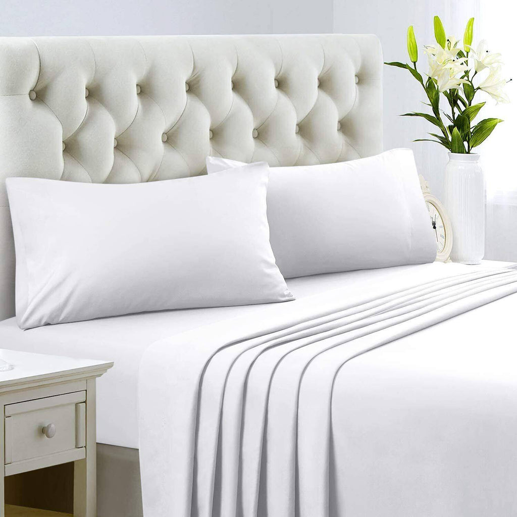 2000TC 4 Piece Bed Sheet Set Flat Lying Pillowcase