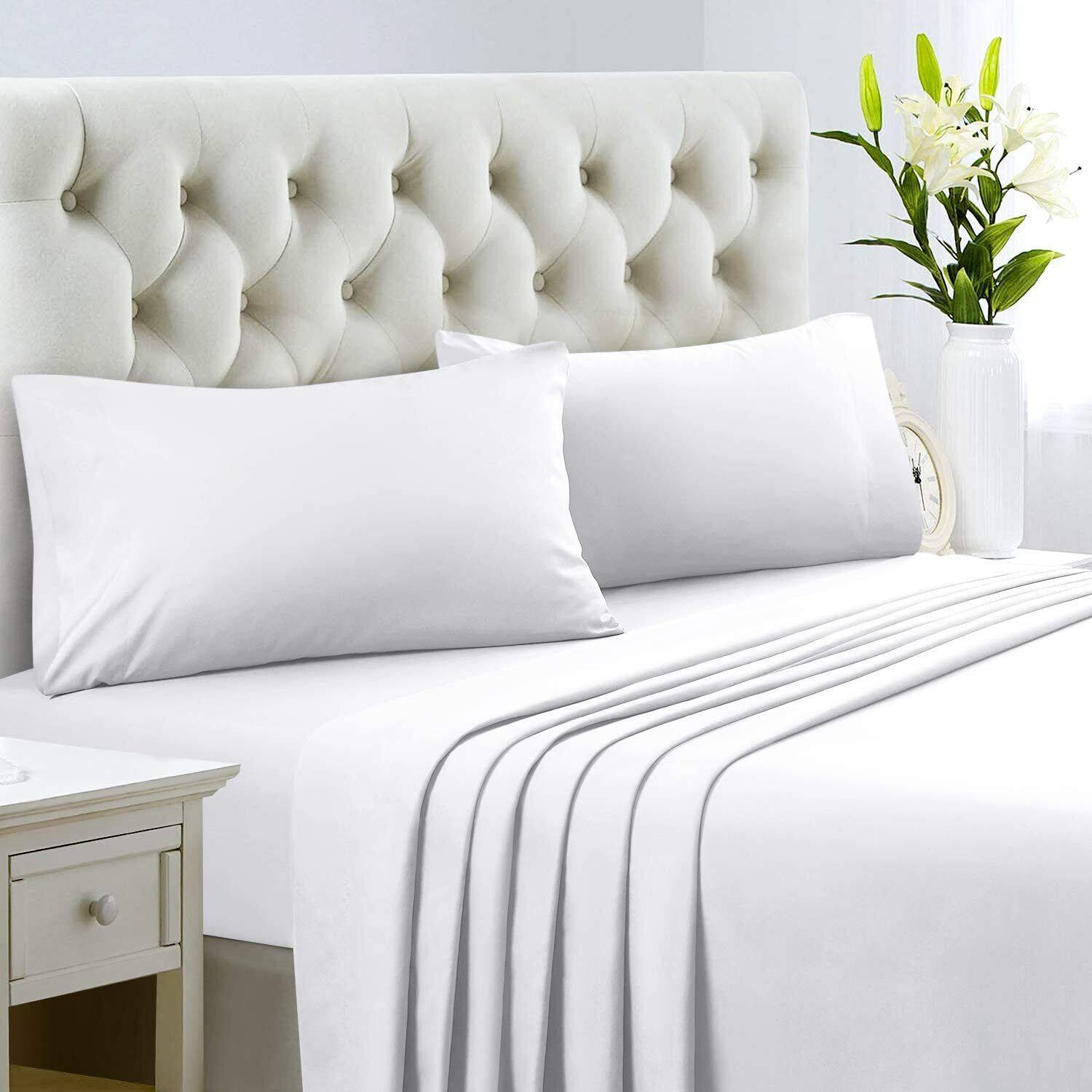 2000TC 4 Piece Bed Sheet Set Flat Lying Pillowcase