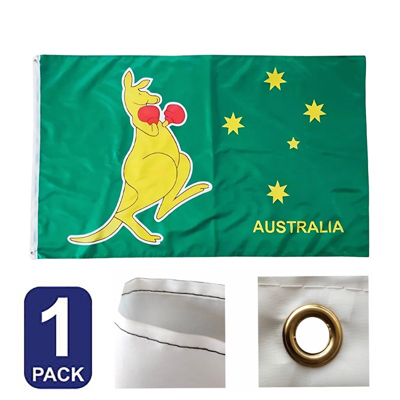 Large Boxing Kangaroo Flag Heavy Duty Outdoor Australian National Symbol 60 X 90 Flag AU Flag