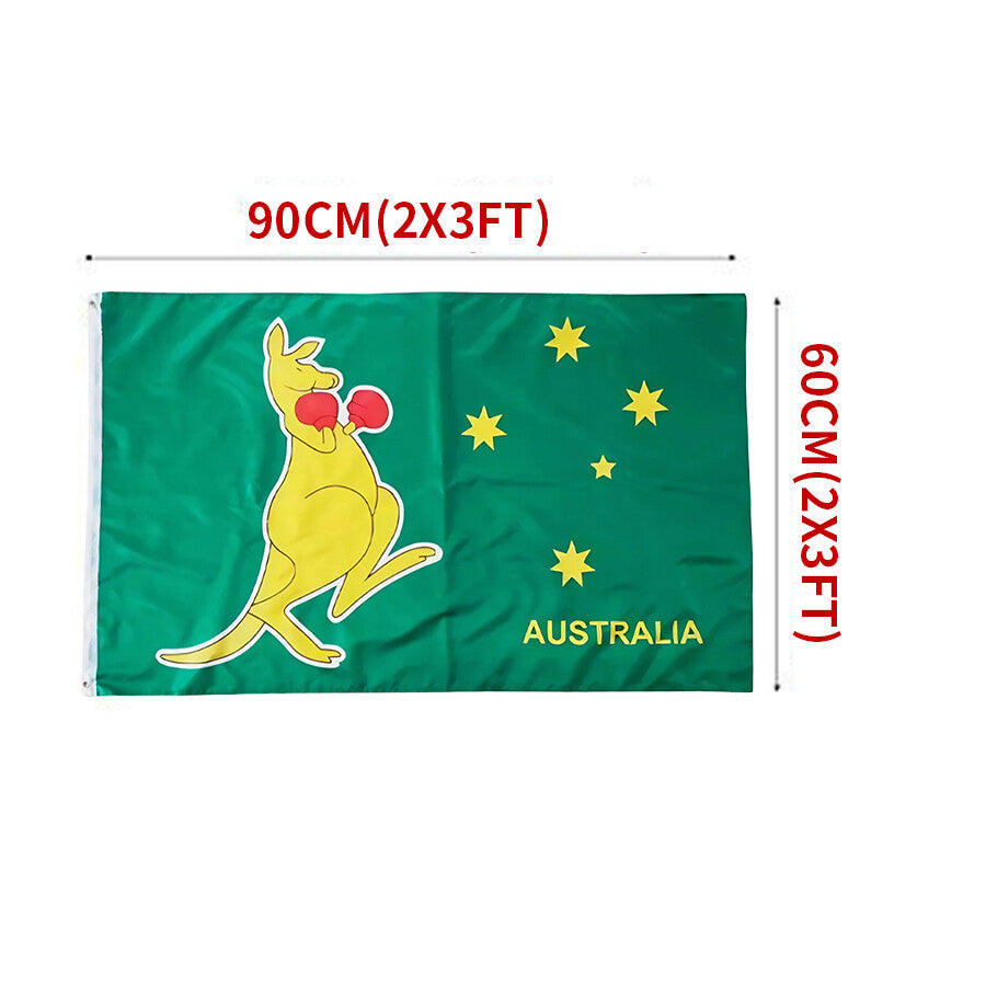 Large Boxing Kangaroo Flag Heavy Duty Outdoor Australian National Symbol 60 X 90 Flag AU Flag