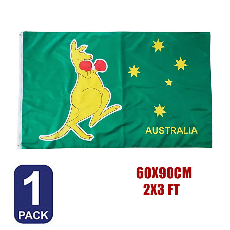 Large Boxing Kangaroo Flag Heavy Duty Outdoor Australian National Symbol 60 X 90 Flag AU Flag