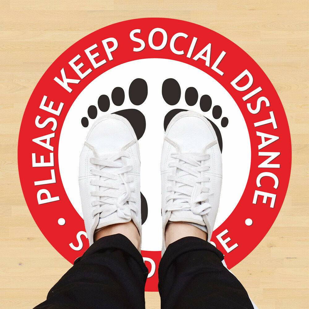 10 Pcs Social Distancing Floor Vinyl Sticker,1.5M Distance, Floor Sticker Decal