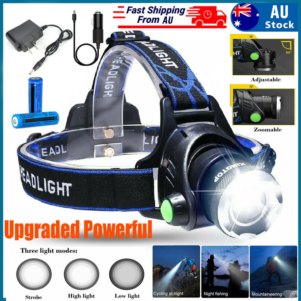 LED Headlamp Rechargeable Head Torch Zoom Headlight Lamp Powerful Flashlight Fishling Driving Camping Light Work Light
