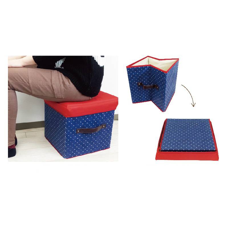 Folding Ottoman Storage Stool Cube Footstool Stool Blanket Box With Cover