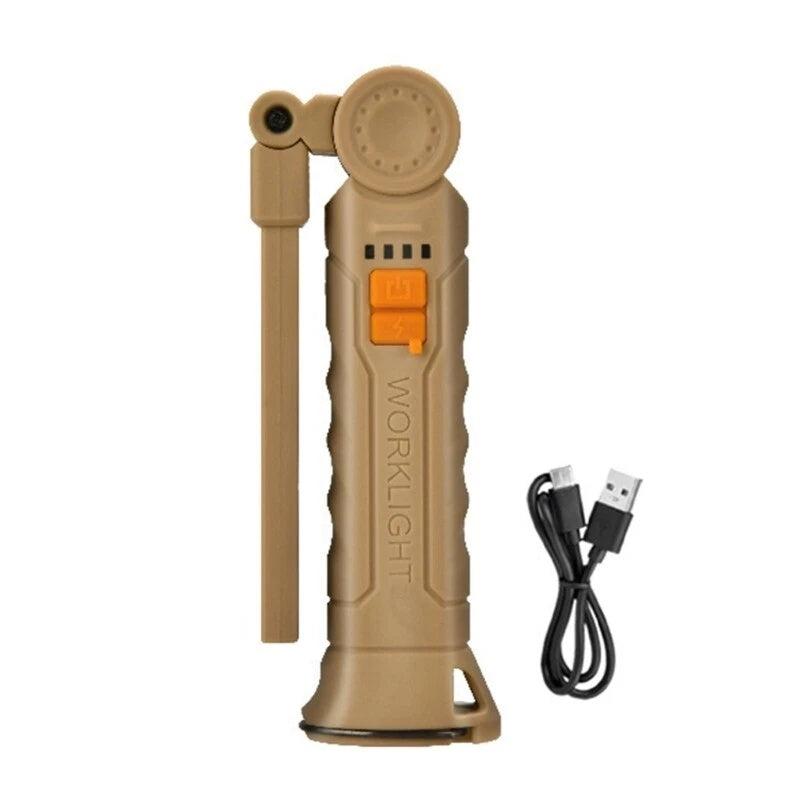 Rechargeable LED COB Work Light Mechanic Flashlight Lamp Magnetic Folding Torch Camping Light