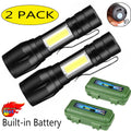 Telescopic Torch Flashlight Rechargeable Pen Light USB Charging Work Light For Camping