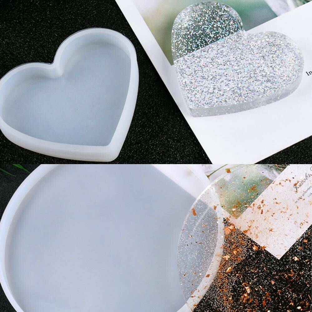 18pcs Coaster Cup Mat Mold Round Silicone Mould Kit For Craft DIY Epoxy Resin