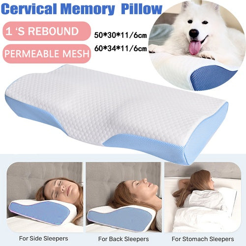 Cervical Pillow Ergonomic Contour Memory Foam Orthopedic Bed Pillow Neck Support
