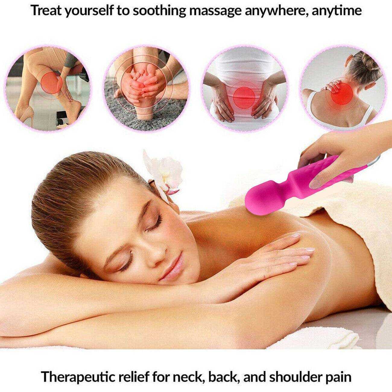 Magic Massage Wand Muscle Relaxation Massager 20 Speed Vibrating Full Body Therapy Motor Vibration