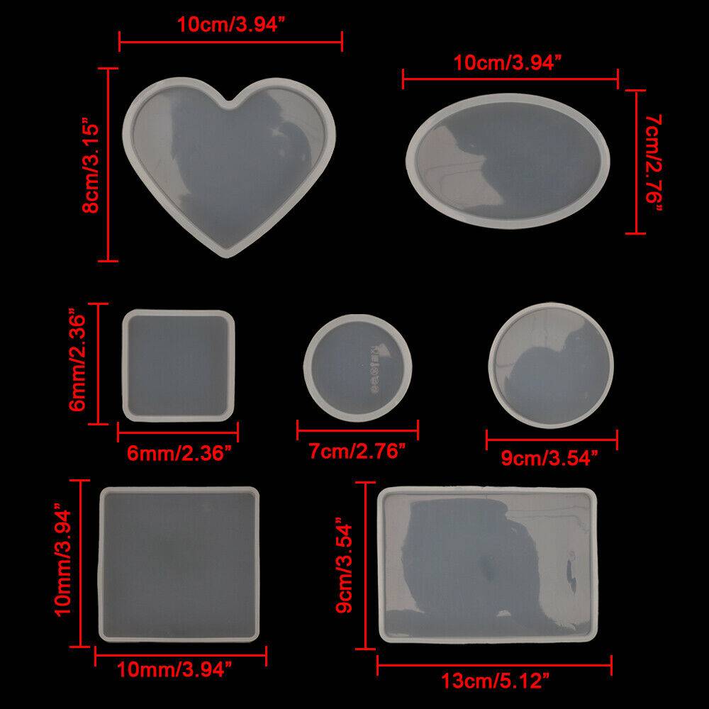 18pcs Coaster Cup Mat Mold Round Silicone Mould Kit For Craft DIY Epoxy Resin