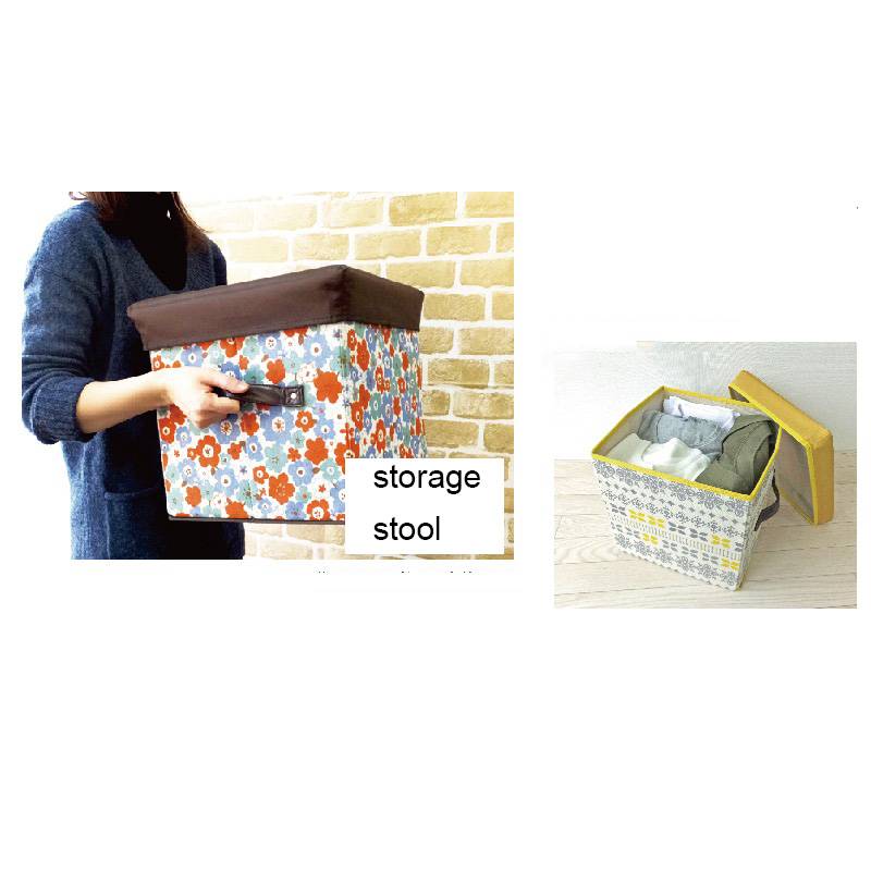 Folding Ottoman Storage Stool Cube Footstool Stool Blanket Box With Cover