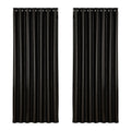 Artiss 2X Blockout Curtains Eyelet 240x230cm Black Shine