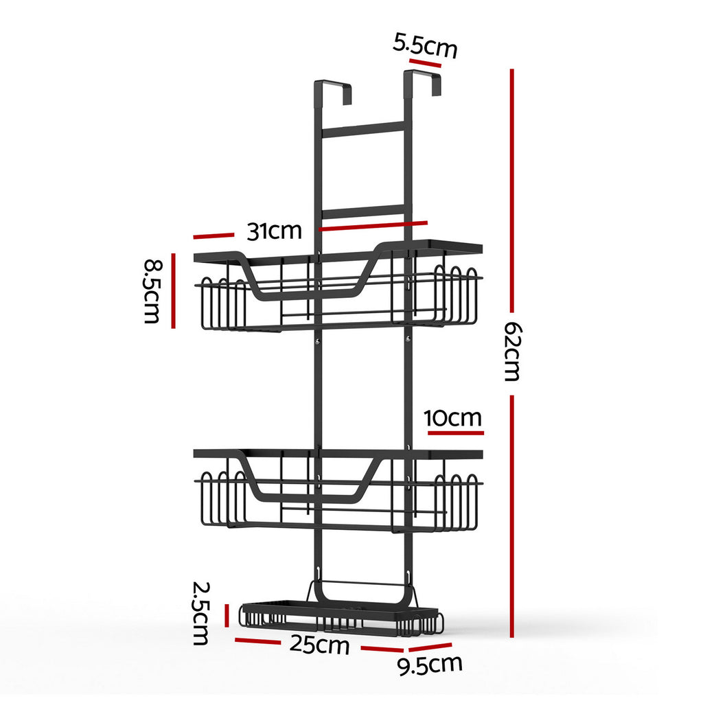 Artiss 3 Tier Over The Door Shower Caddy Hanging Bathroom Storage Organizer