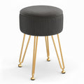 Artiss Ottoman Storage Foot Stool Vanity Velvet Round Grey