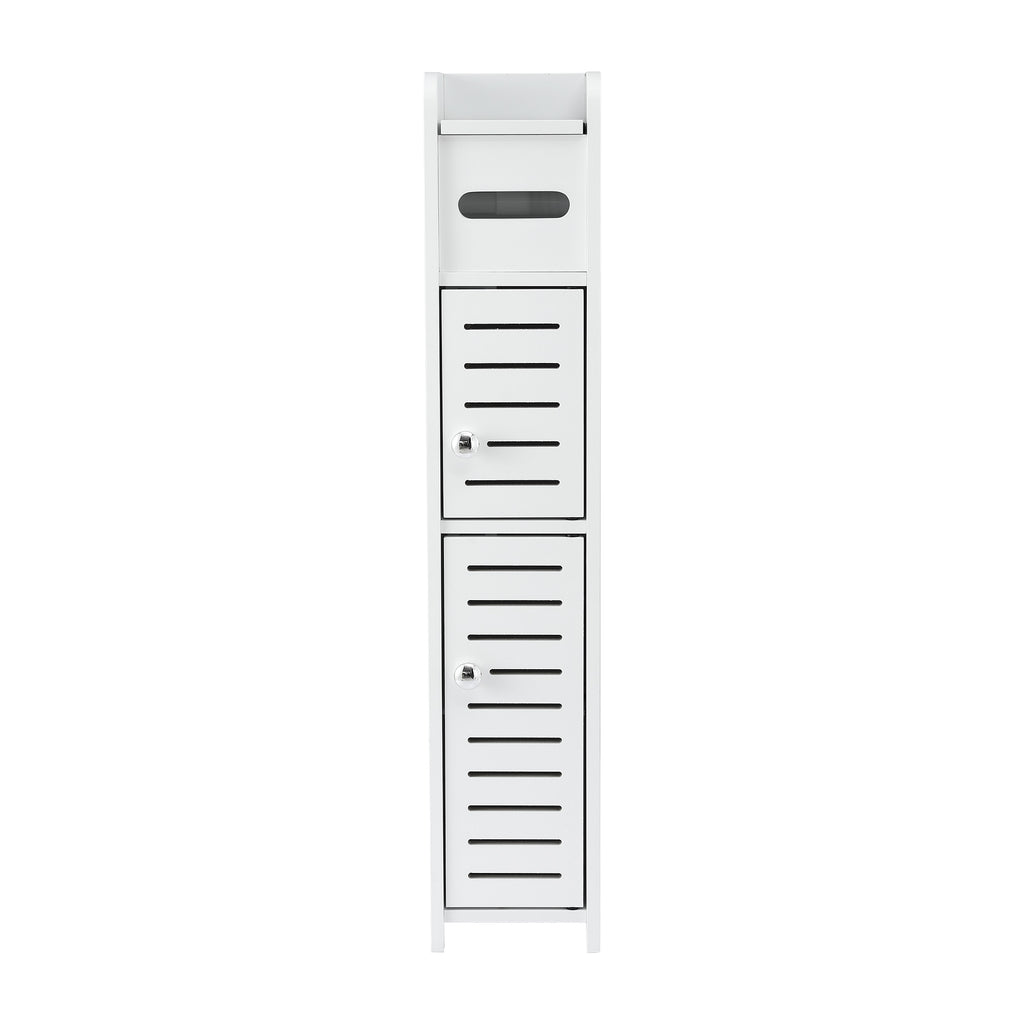 Artiss Bathroom Storage Cabinet 3-Tier Slim Toilet Paper Holder Organizer White