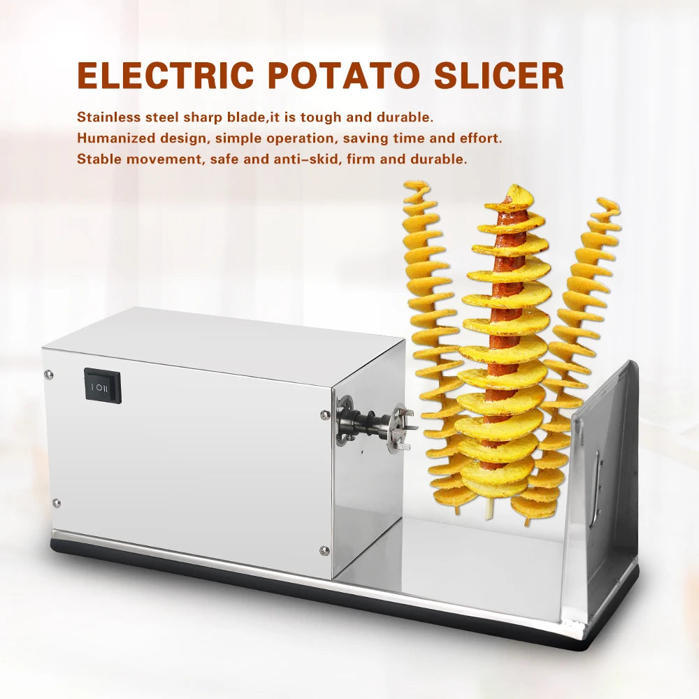 ITOP Electric Twister Tornado Spiral Potato Slicer Cutter Stainless Steel French Fries Cutter 110V 220V Vegetable Fruit Tools