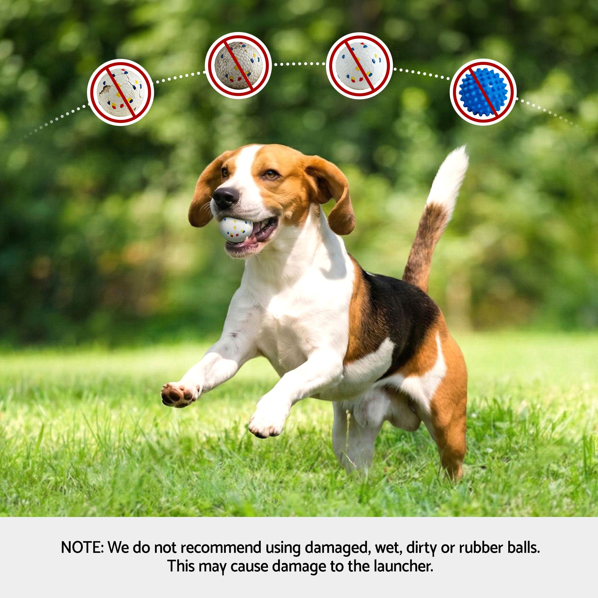 i.Pet Dog Ball Launcher Thrower with 6 ETPU Balls & 14/18/22m Launch Distance Black