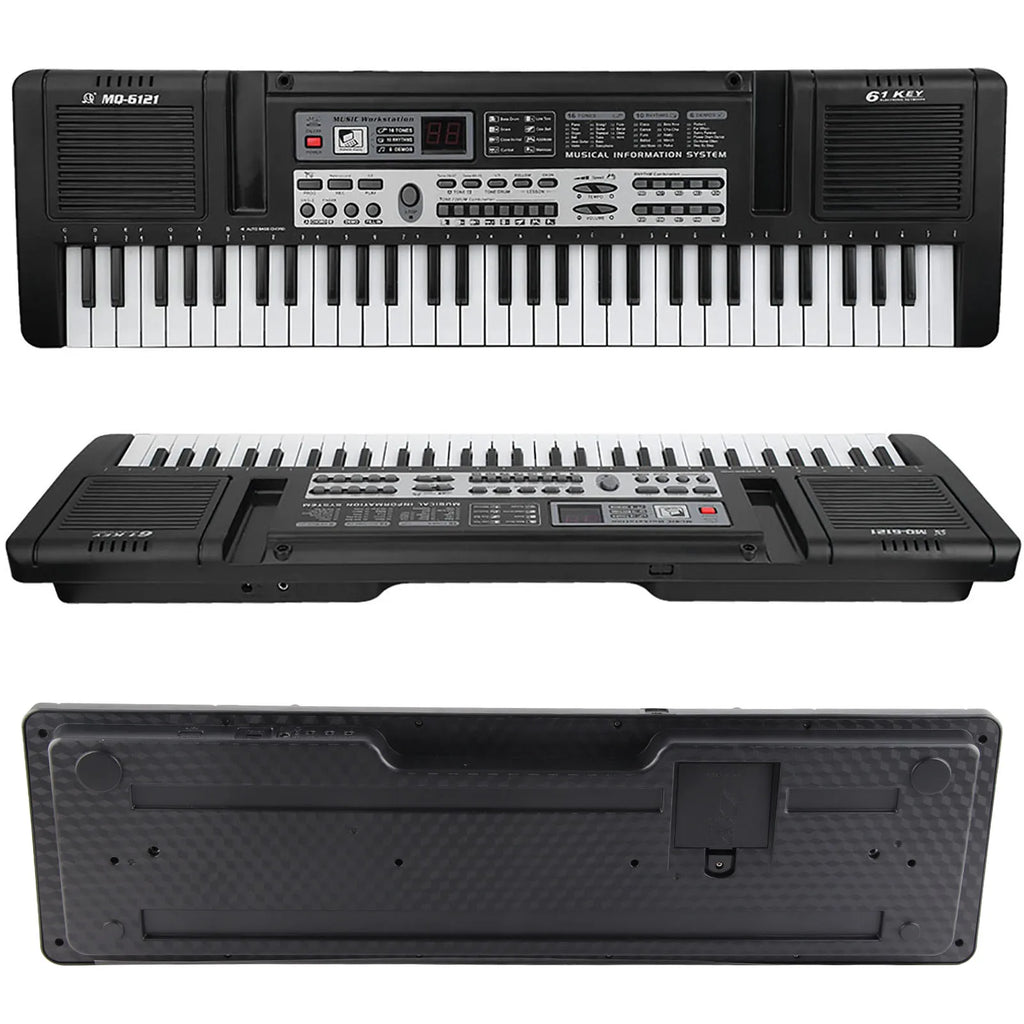 61 Keys Electronic Organ Portable Children Digital Keyboard with Microphone Single Speaker Design Easy Using Brand New Music Toy