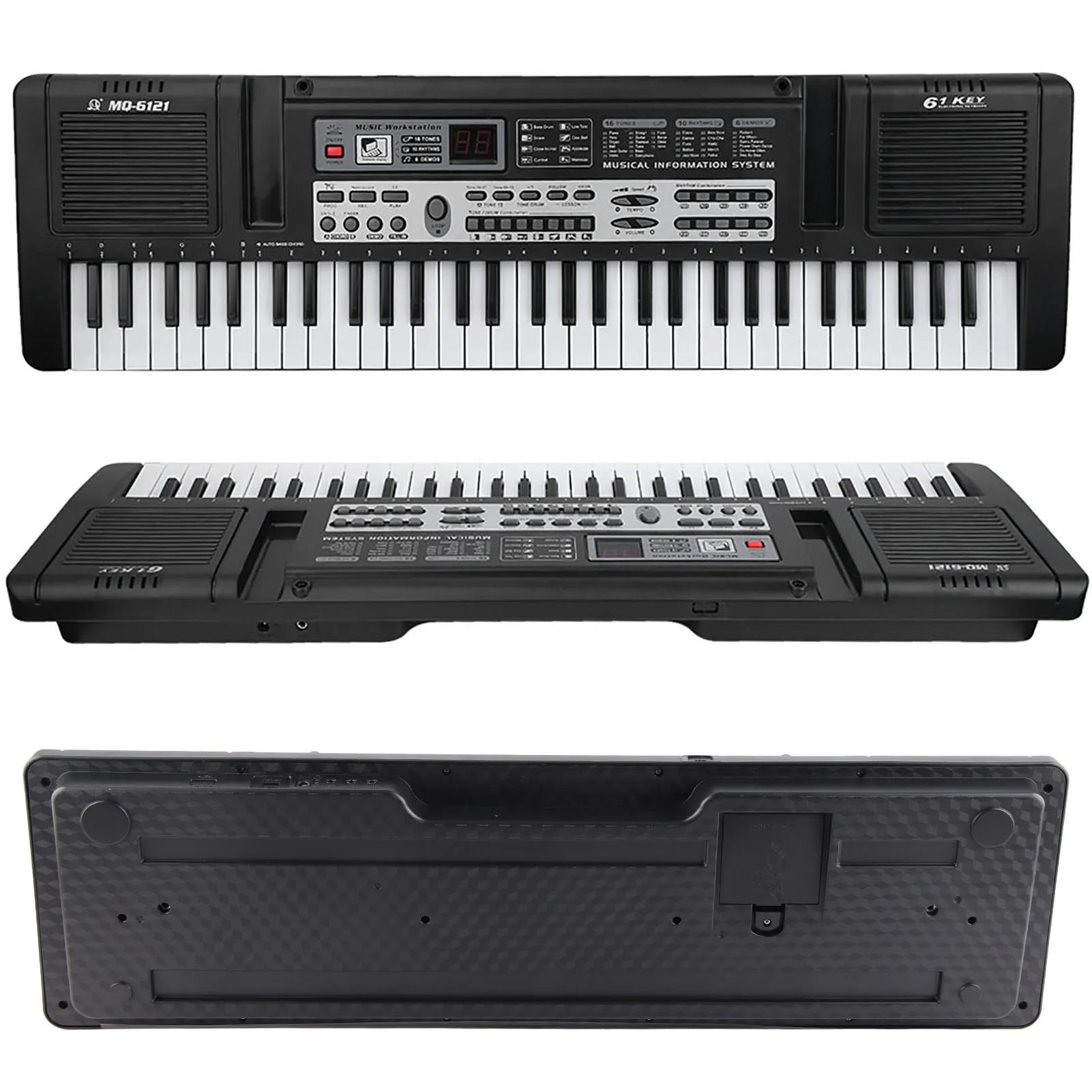 61 Keys Electronic Organ Portable Children Digital Keyboard with Microphone Single Speaker Design Easy Using Brand New Music Toy