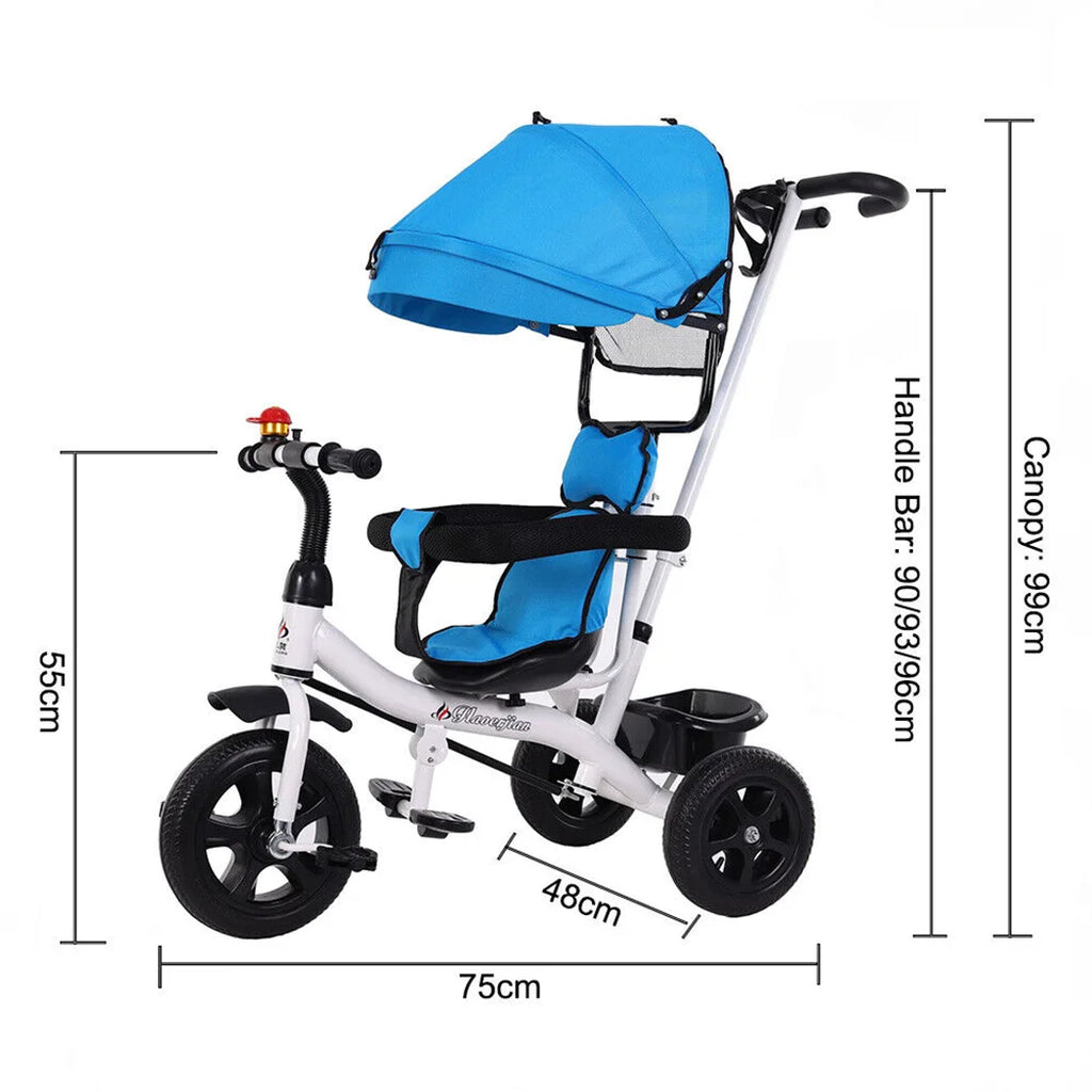 4 In 1 Tricycle Bike Trike Baby Prams Kids Stroller Toddler Ride-On Toy Gift AAA