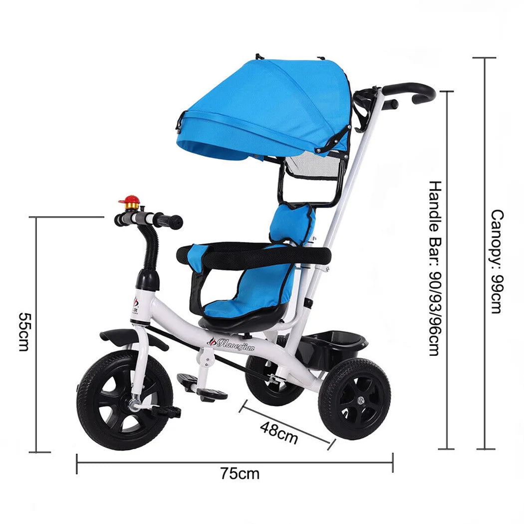4 In 1 Tricycle Bike Trike Baby Prams Kids Stroller Toddler Ride-On Toy Gift AAA