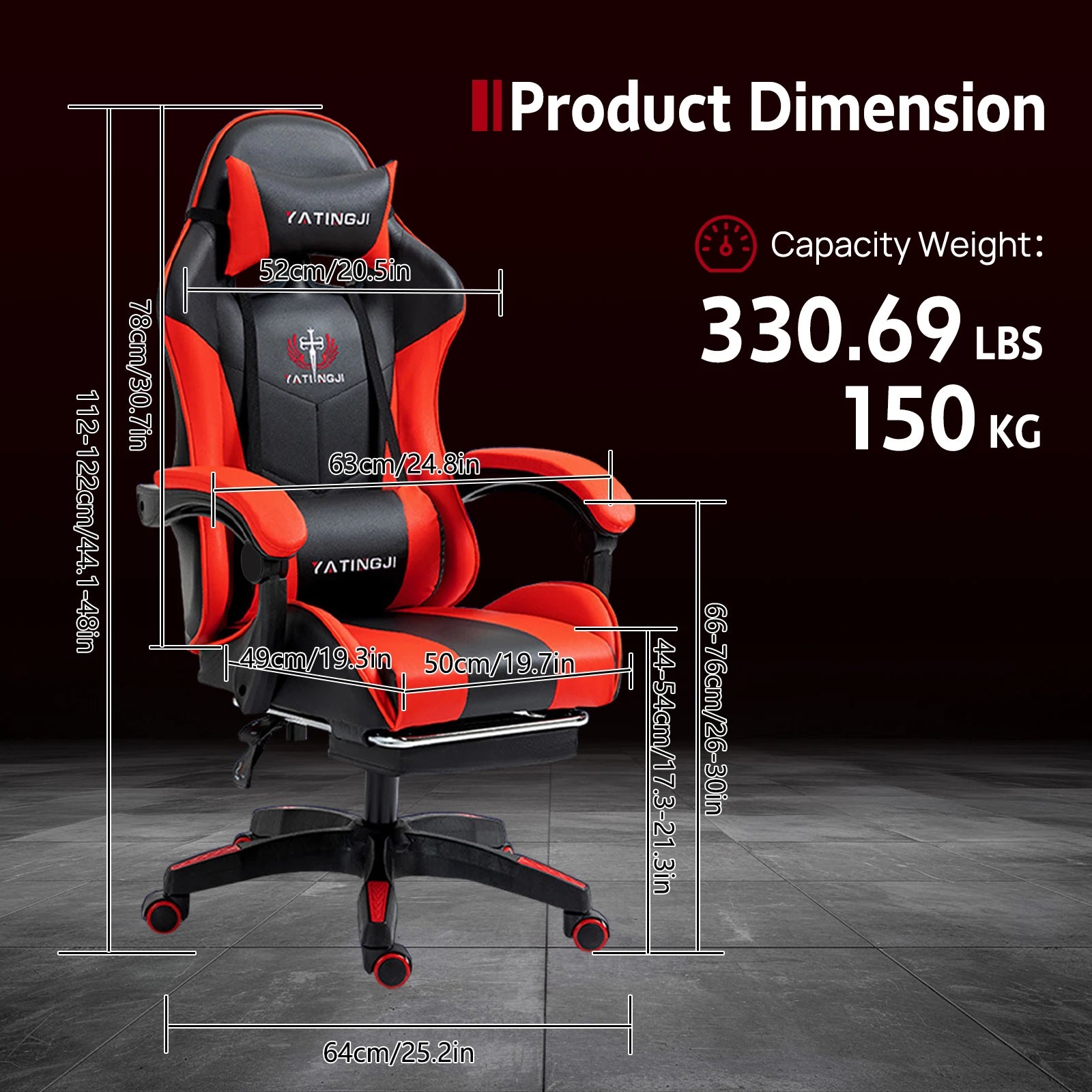 PORIYA Gaming Office Chair Racing Executive Footrest Computer Seat PU Leather