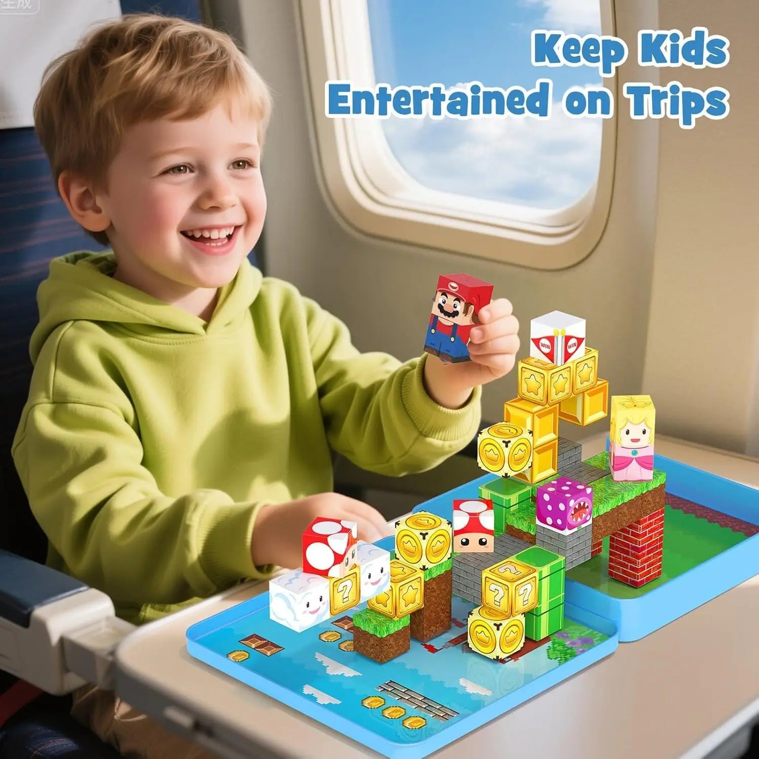 49PCS Mini Magnetic Blocks, with Iron Box, Travel Magnet Building Blocks for Toddlers,STEM Educational Magnet Toys