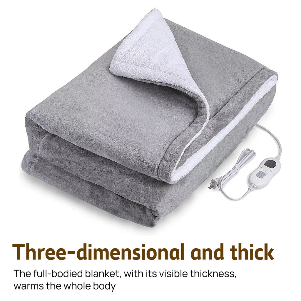 PORIYA Electric Heated Throw Heated Blanket Warm Washable Flannel Heating Blanket