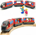 Battery Operated Locomotive Train Set for Wooden Train Tracks Magnetic Connection, Powerful Engine Bullet Train Set