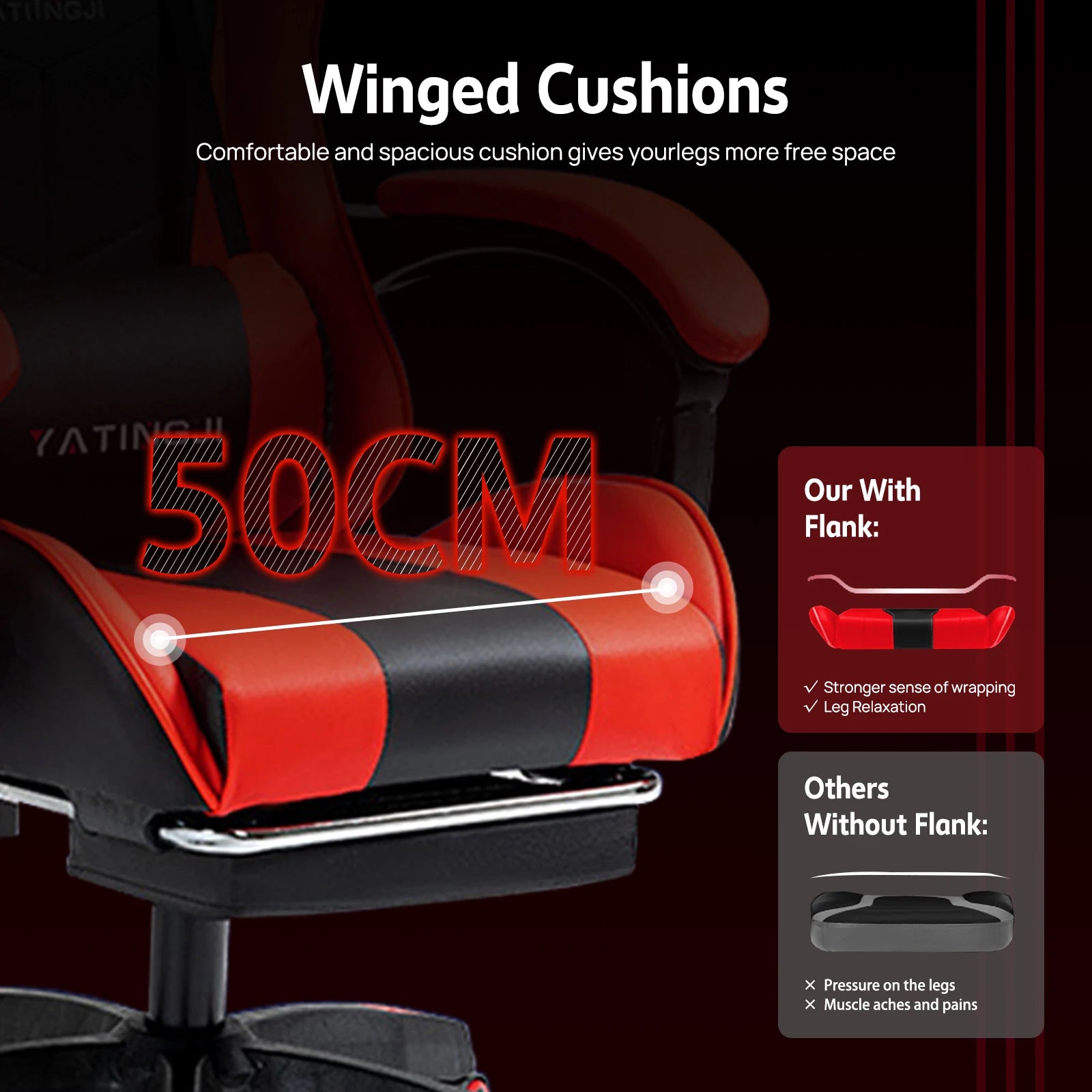 PORIYA Gaming Office Chair Racing Executive Footrest Computer Seat PU Leather