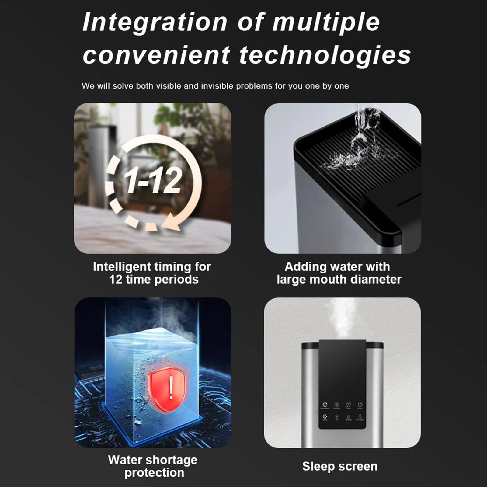 Humidifier Top Fill 13L Cool Mist Humidifier Remote Button Control Safety Lock Ultra Quiet with UV Function for Office