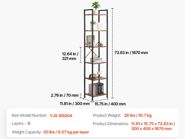 SucceBuy Metal Bookshelf 3-14-Tier Tall Industrial Bookshelf Vintage Display Storage Bookcase with Open Shelves to Home Office
