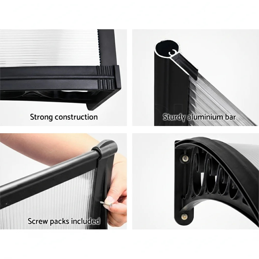 PORIYA Window Door Awning Outdoor Balcony Door Canopy Shelter Rain Cover Wind Shield