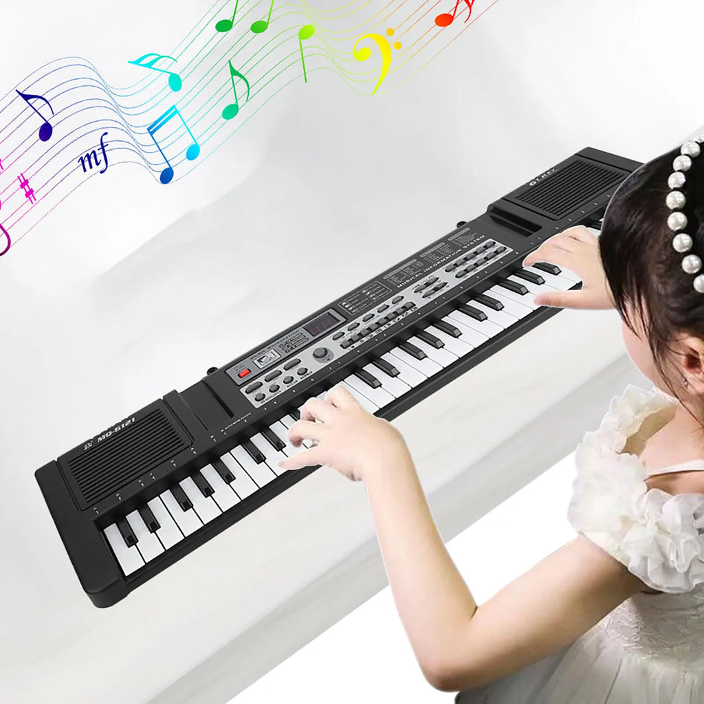 61 Keys Electronic Organ Portable Children Digital Keyboard with Microphone Single Speaker Design Easy Using Brand New Music Toy