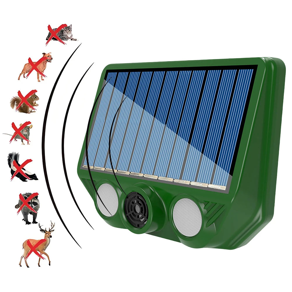 1-5PCS Solar Animal Repellent Scarer Ultrasonic Animal Sonar Deterrent Repellent Outdoor Pest Sensor Device Dog/Cat/Bird Repell