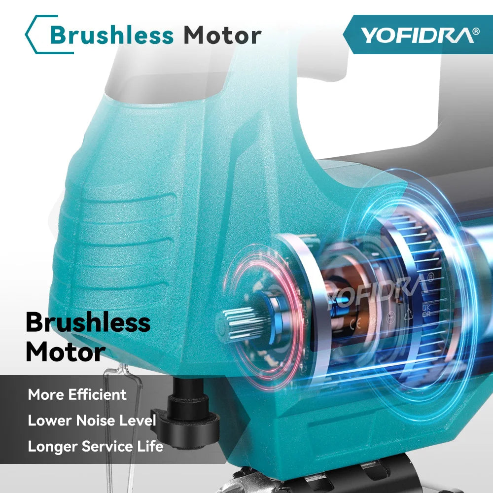 YOFIDRA 3800RPM Brushless Electric Jig Saw Infrared Laser Curve Saw Woodworking Tool With Saw Blade For Makita 18V Battery pin