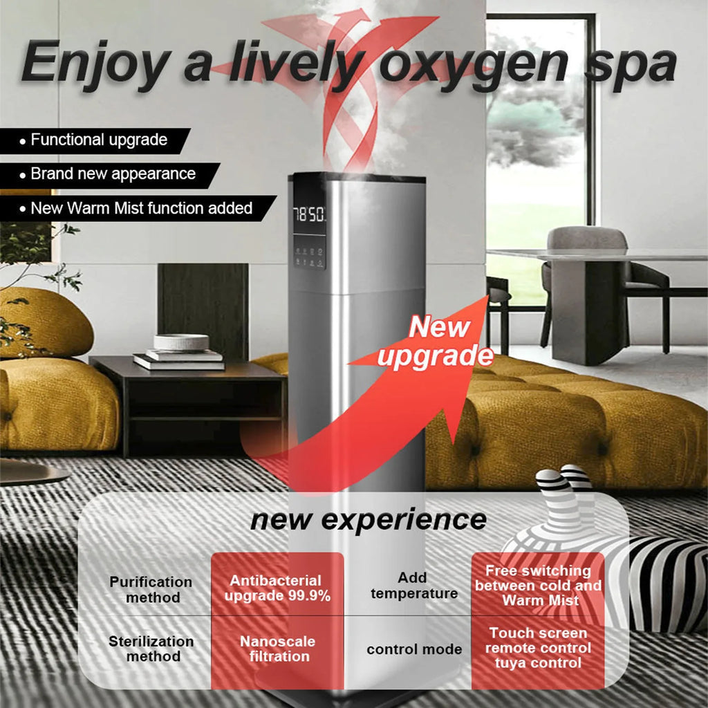 Humidifier Top Fill 13L Cool Mist Humidifier Remote Button Control Safety Lock Ultra Quiet with UV Function for Office