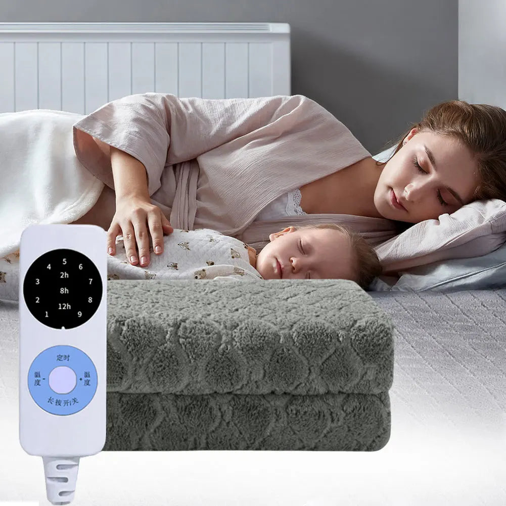 Intelligent Electric Heated Blanket Portable Smart Body Warmer Single Double Velvet Plush for Home Office Bedroom Camping ﻿