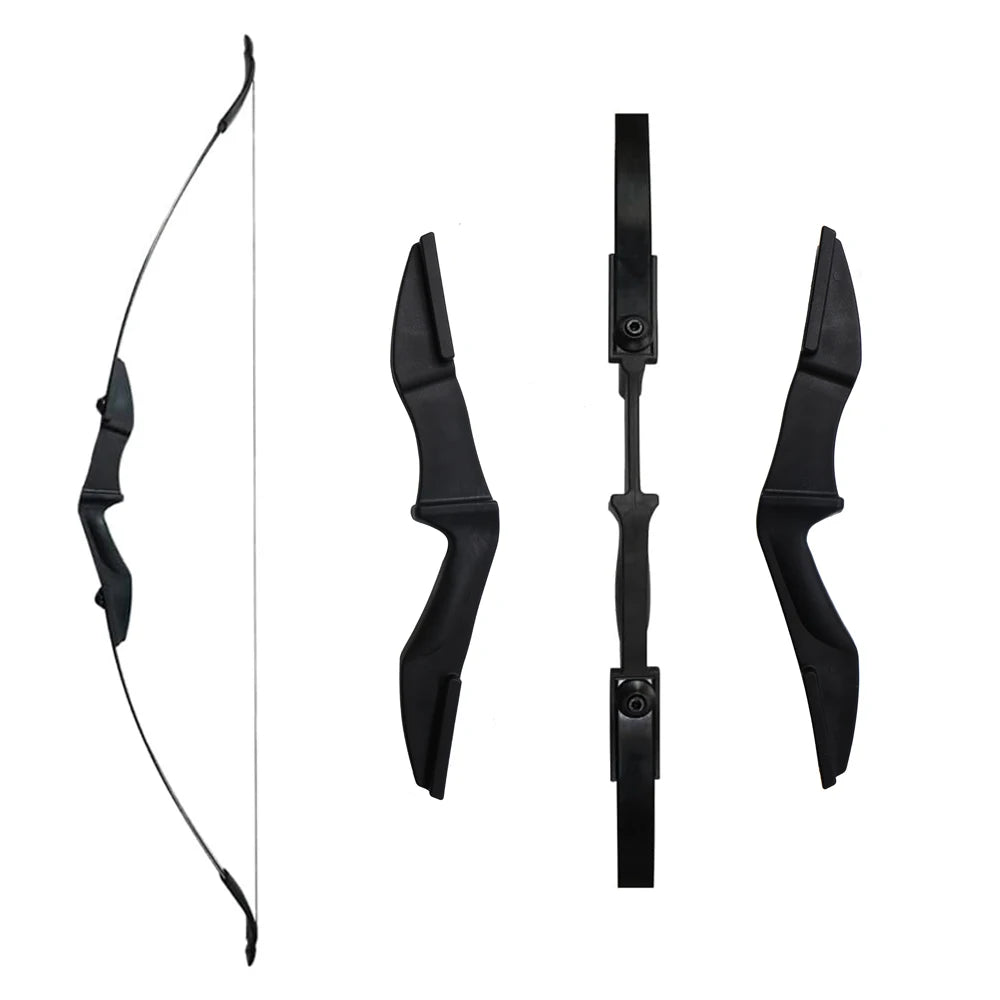 40Lbs Archery Bow Takedown Recurve Bow Hunting Black Long Bow for Beginner Right Left Hand Outdoor Shooting Target Practice