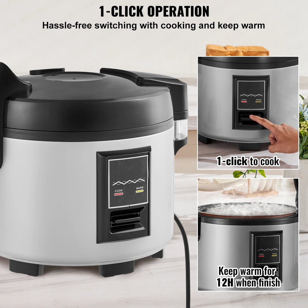 SucceBuy Commercial Rice Cooker Rice Cooker 9.51 Qt / 9 Liter Large Rice Cooker and Warmer with Nonstick Inner Pot Fast Cooking