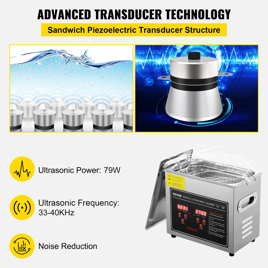 SucceBuy  2L 3L 6L 10L 22L 30L Ultrasonic Cleaner Stainless Steel Portable Cleaning Washing Machine Ultrasound Home Appliance