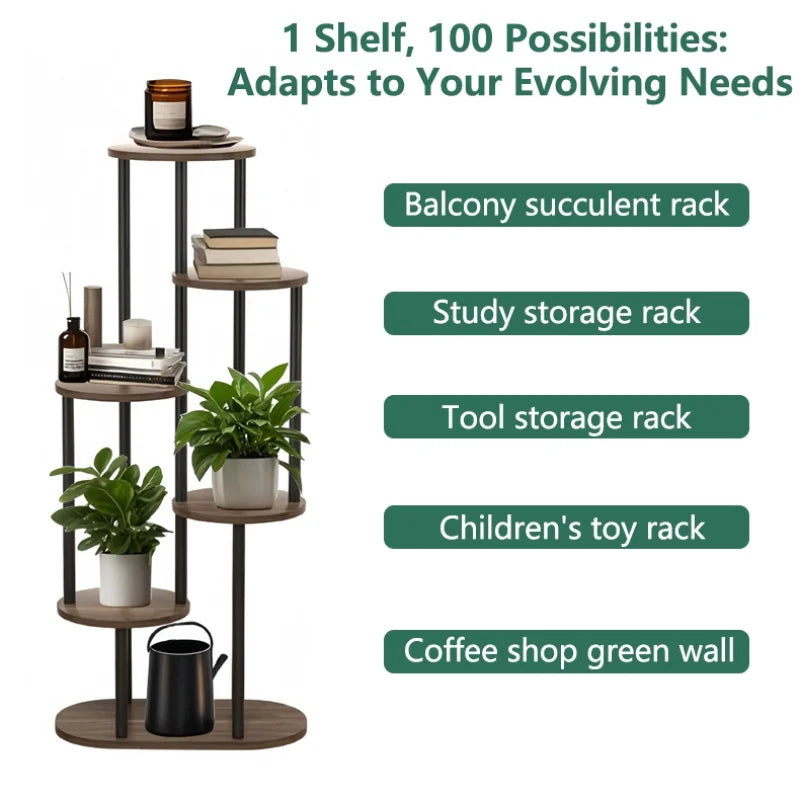 Plant Stand With Tiered Shelves - Indoor/Outdoor Display Rack For Garden, Patio & Home - Brushed Texture Multi-Functional Shelf
