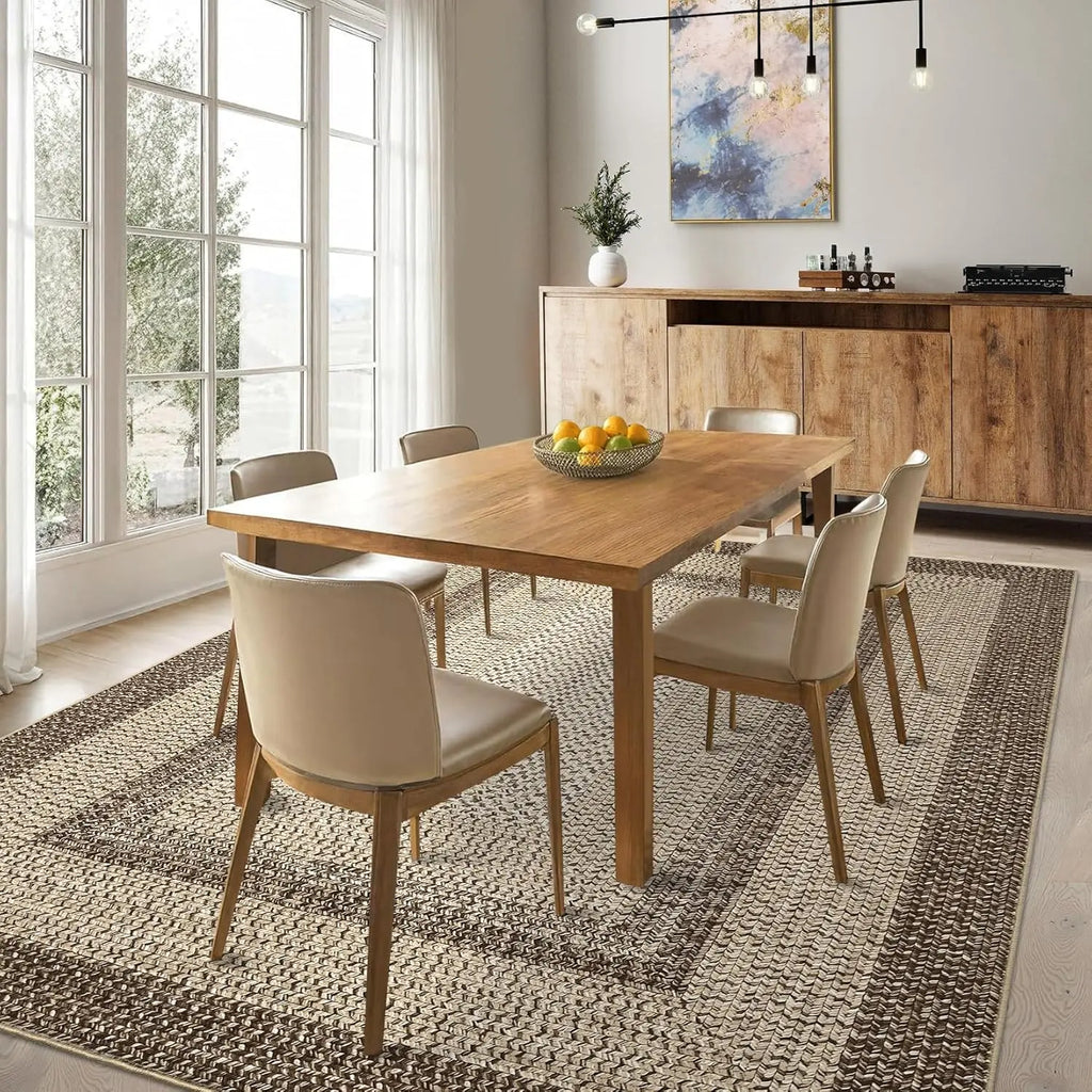 Vintage Area Rug Floral Distressed Non-Slip Low Pile Stain Resistant Machine Washable Carpet for Living Room Bedroom Office
