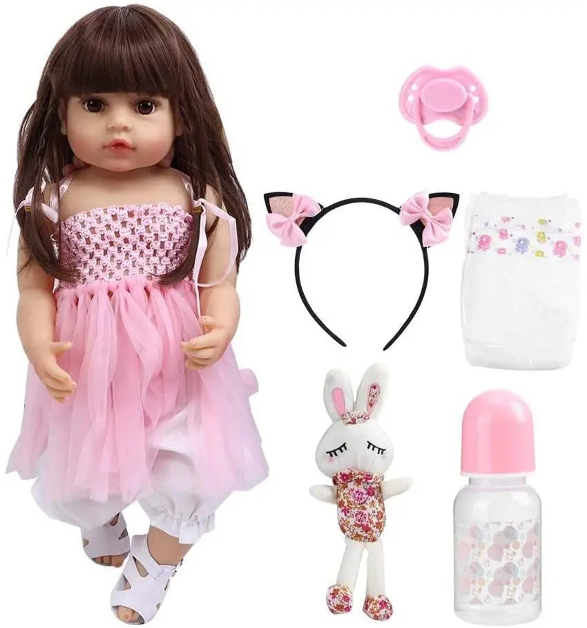 22" Reborn Doll Full Body Silicone vinyl Realistic Handmade Reborn Baby Doll Toy Gift