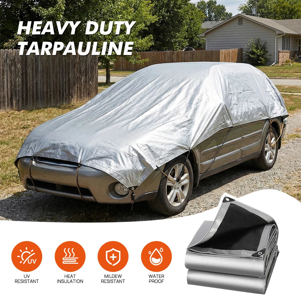 PORIYA Heavy Duty Poly Tarp Waterproof Tarpaulin Outdoor Camping Cover 180gsm Poly Tarp