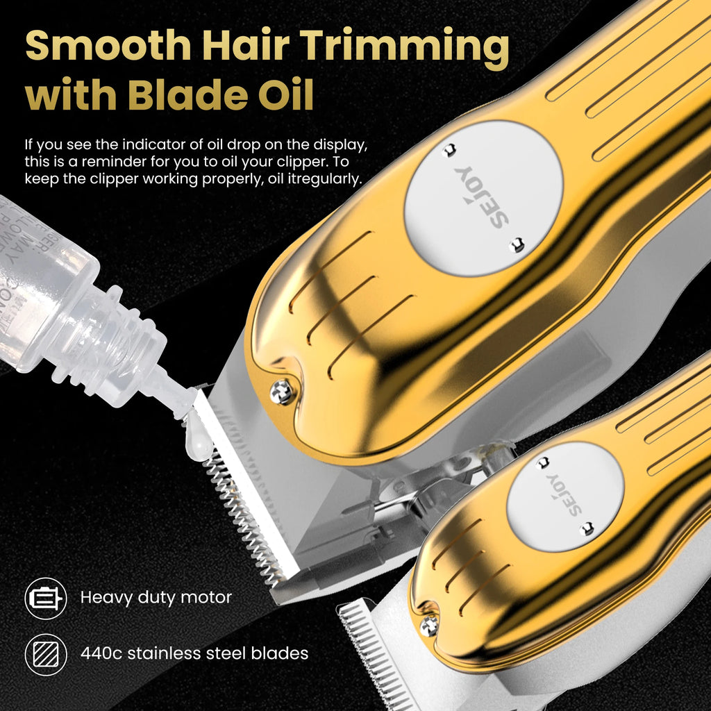 Sejoy Professional Hair Clippers for Men Combo Kits Rechargeable T-Blade Trimmer Kit Cordless Haircut Machine Cordless